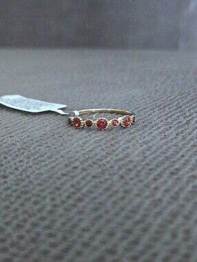 Shivam Half Eternity♾️ Garnet❤️ Ring💍